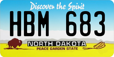 ND license plate HBM683