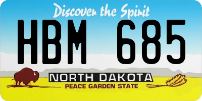 ND license plate HBM685