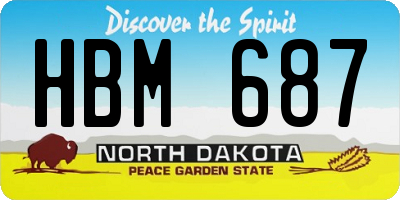 ND license plate HBM687