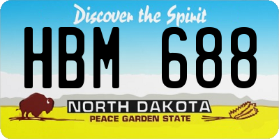 ND license plate HBM688