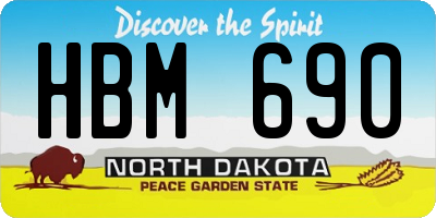 ND license plate HBM690