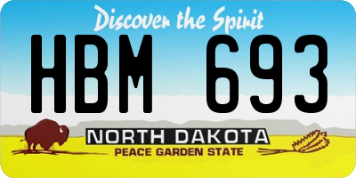 ND license plate HBM693