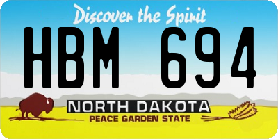 ND license plate HBM694