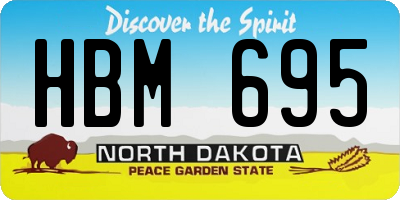 ND license plate HBM695