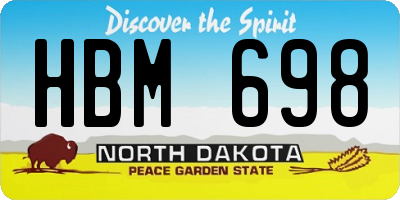 ND license plate HBM698