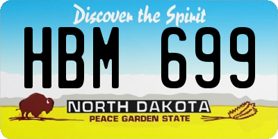 ND license plate HBM699