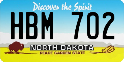 ND license plate HBM702