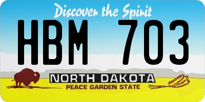 ND license plate HBM703