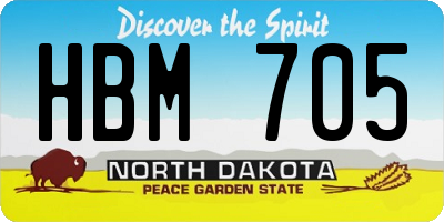 ND license plate HBM705