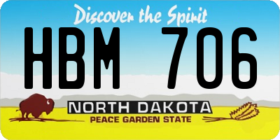 ND license plate HBM706