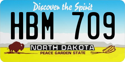 ND license plate HBM709