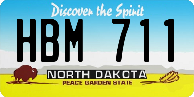 ND license plate HBM711