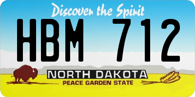 ND license plate HBM712