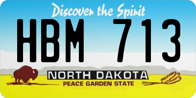 ND license plate HBM713