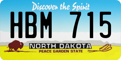 ND license plate HBM715
