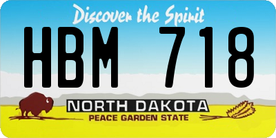 ND license plate HBM718