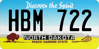 ND license plate HBM722