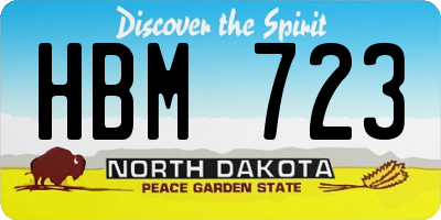 ND license plate HBM723