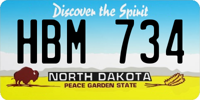 ND license plate HBM734