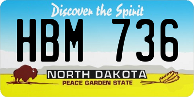 ND license plate HBM736