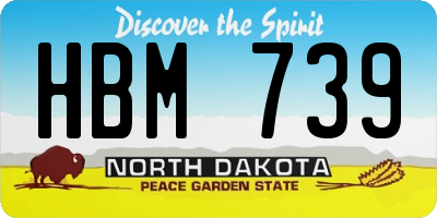 ND license plate HBM739