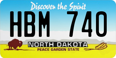 ND license plate HBM740