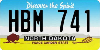 ND license plate HBM741
