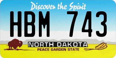 ND license plate HBM743