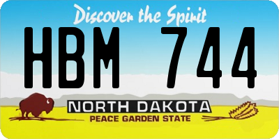 ND license plate HBM744