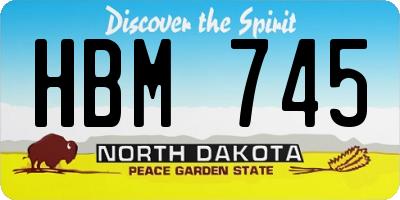 ND license plate HBM745