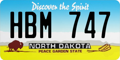 ND license plate HBM747