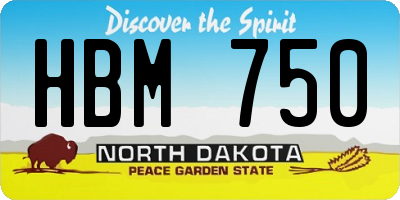 ND license plate HBM750
