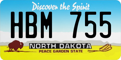 ND license plate HBM755