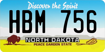 ND license plate HBM756