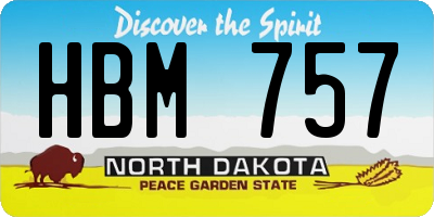 ND license plate HBM757