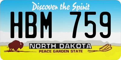 ND license plate HBM759