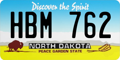 ND license plate HBM762