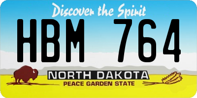 ND license plate HBM764