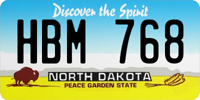 ND license plate HBM768