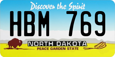 ND license plate HBM769