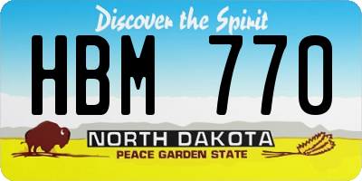 ND license plate HBM770