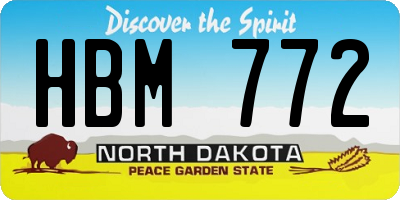 ND license plate HBM772