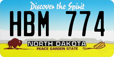 ND license plate HBM774