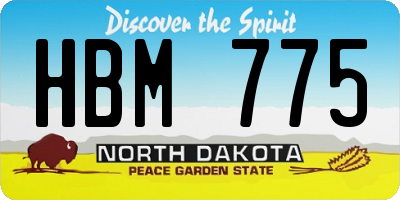 ND license plate HBM775