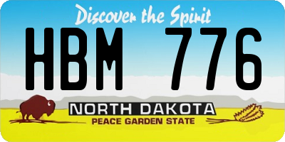 ND license plate HBM776
