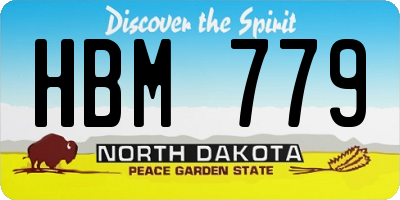 ND license plate HBM779