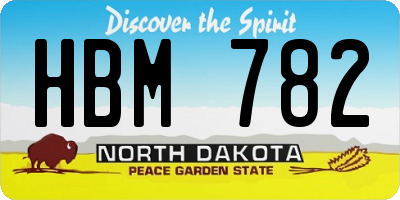 ND license plate HBM782