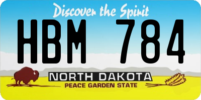 ND license plate HBM784