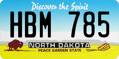 ND license plate HBM785