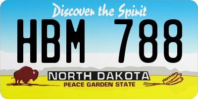 ND license plate HBM788